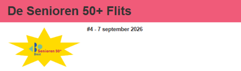 Senioren 50+ Flits niet ontvangen? Vrijdagmorgen 25 september is deze nieuwsflits verstuurd.